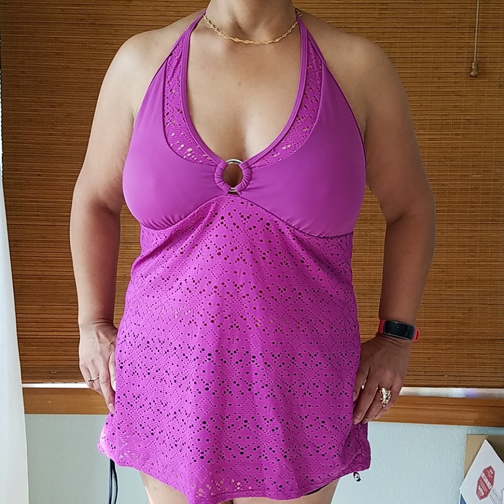 Merona eyelet tankini top